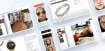 Screenshots of virtual try-on apps in use