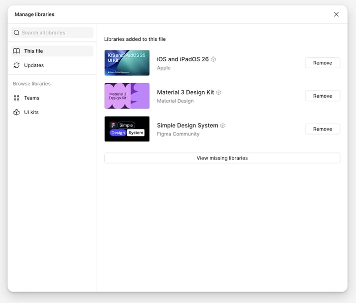 Silk Manual Manage libraries