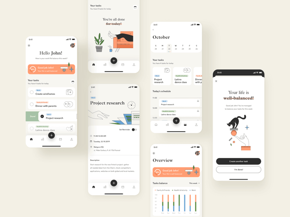 planning app mobile mockups
