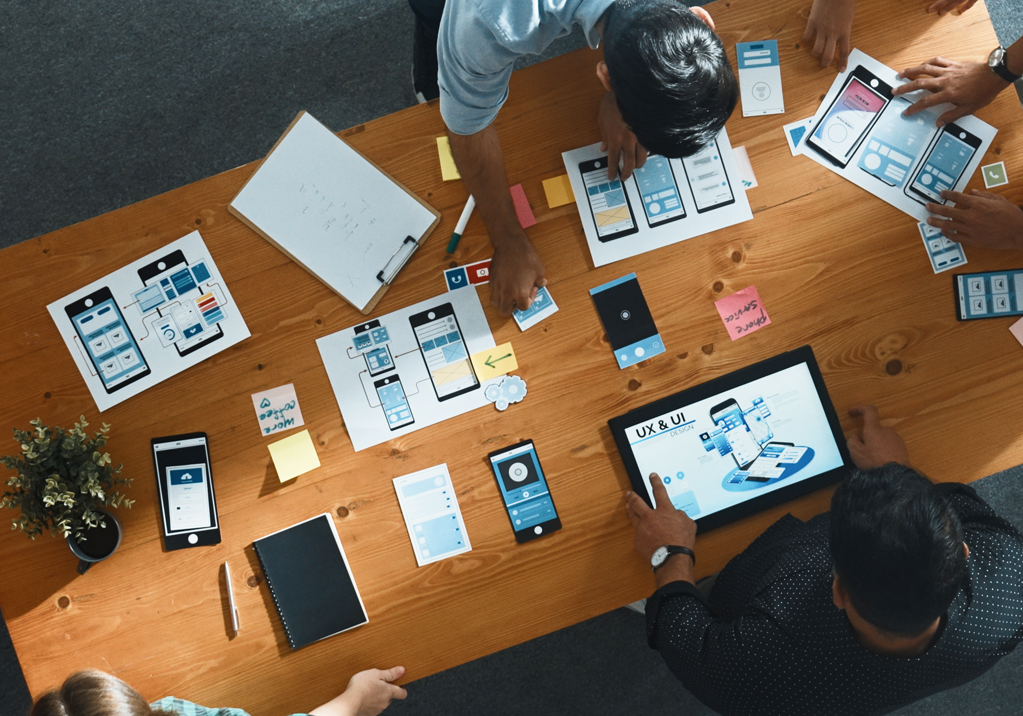 Designers working on a website.