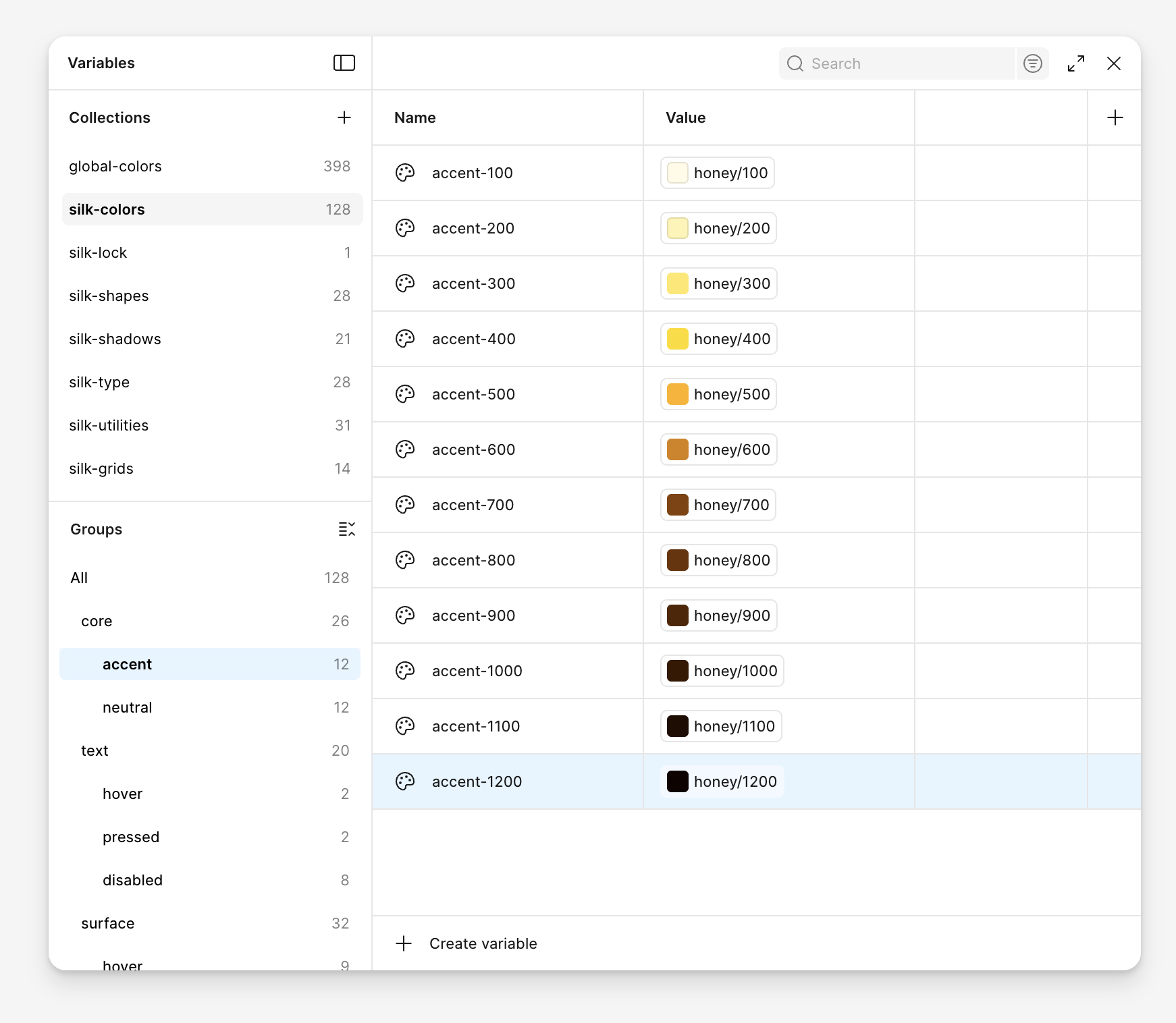 Silk Manual Honey palette accent