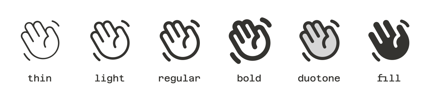 Silk Manual Phosphor icon set